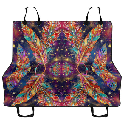 Mystical Vibe Feathers Pet Seat Cover - Waterproof Back Seat Cover Pet Hammock Dog Seat Protector