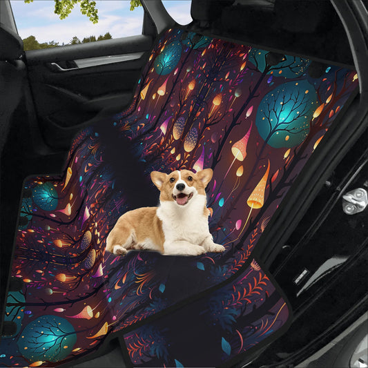Magical Mushrooms Forest Pet Seat Cover - Car Back Seat Cover Pet Hammock Dog Seat Protector Automotive Car Interior Waterproof Cover