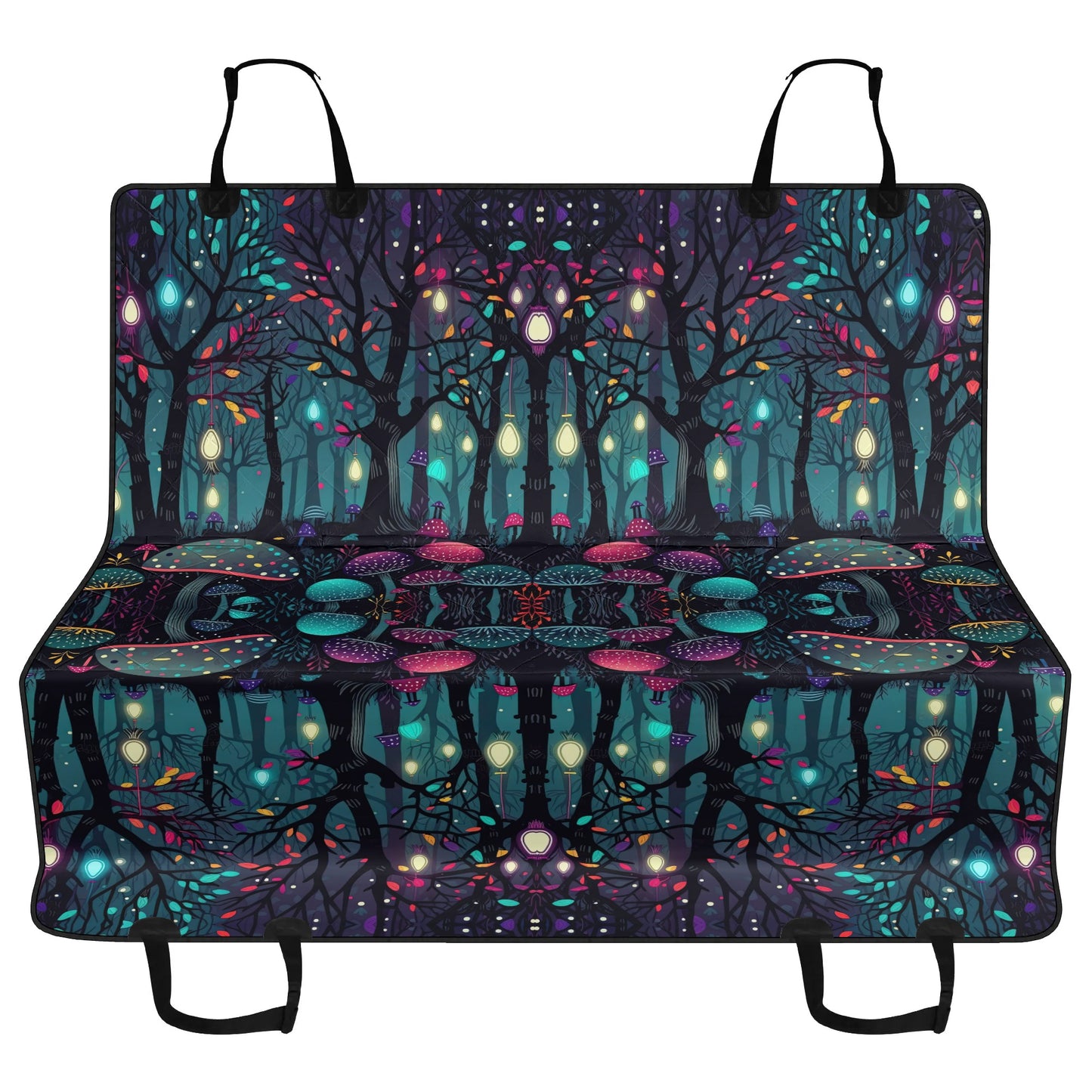 Glowing Mushrooms Forest Pet Seat Cover - Waterproof Back Seat Cover Pet Hammock Dog Seat Protector