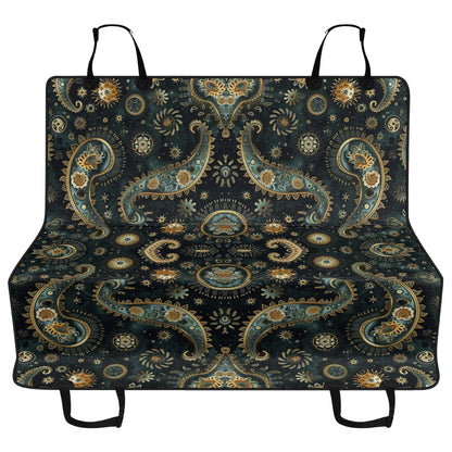 Paisley Print Black Pet Seat Cover - Waterproof Back Seat Cover Pet Hammock Dog Seat Protector
