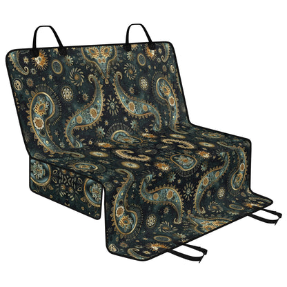 Paisley Print Black Pet Seat Cover - Waterproof Back Seat Cover Pet Hammock Dog Seat Protector