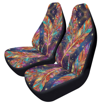 Mystical Vibe Feathers Car Seat Cover - Front Seat Cover or Full Set Front and Back Seat Cover Front Universal Fit