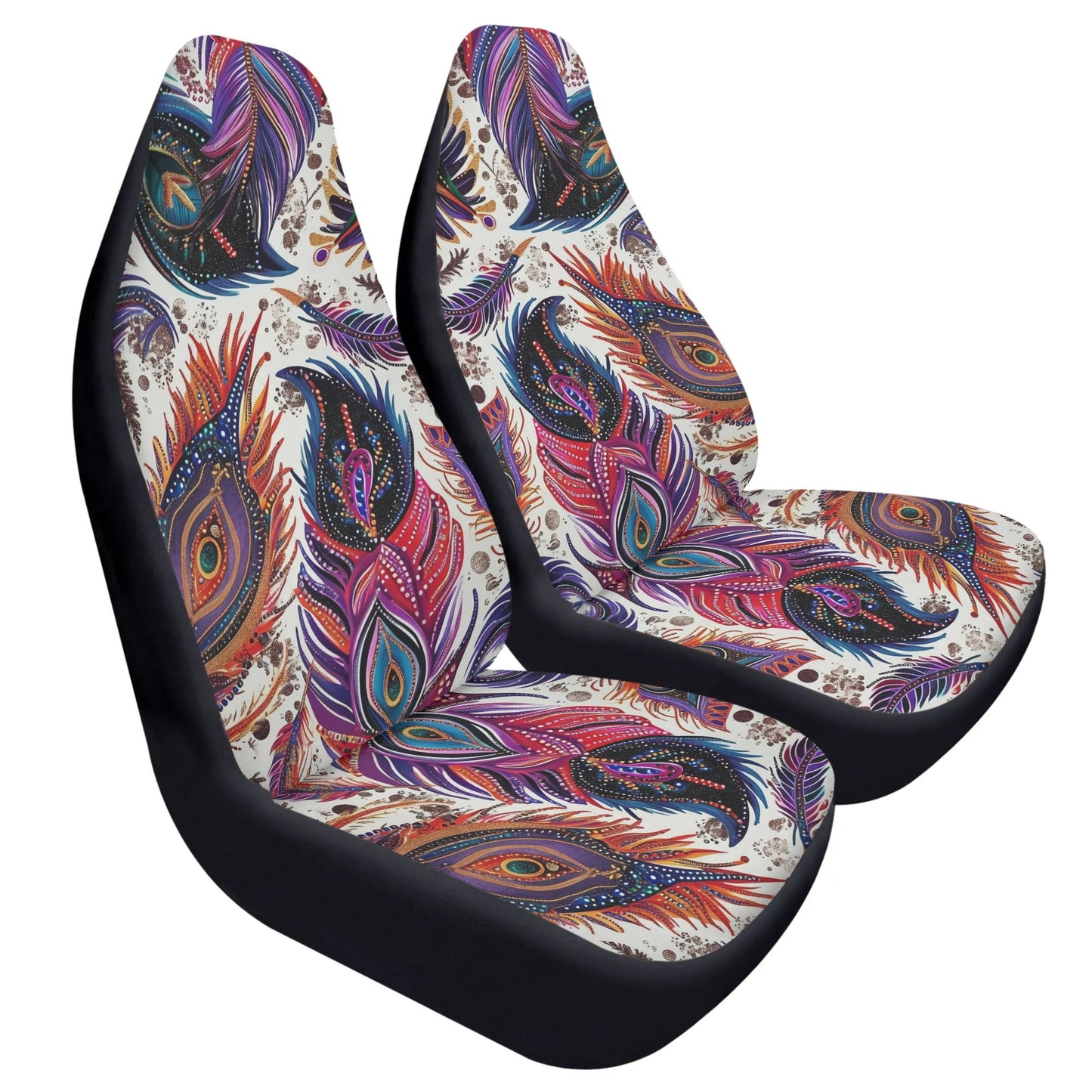 Tribal Feathers Car Seat Cover - Front Seat Cover or Full Set Front and Back Seat Cover Front Universal Fit