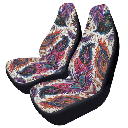 Tribal Feathers Car Seat Cover - Front Seat Cover or Full Set Front and Back Seat Cover Front Universal Fit