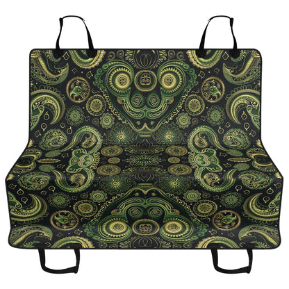 Paisley Vintage Green Pet Seat Cover - Waterproof Back Seat Cover Pet Hammock Dog Seat Protector