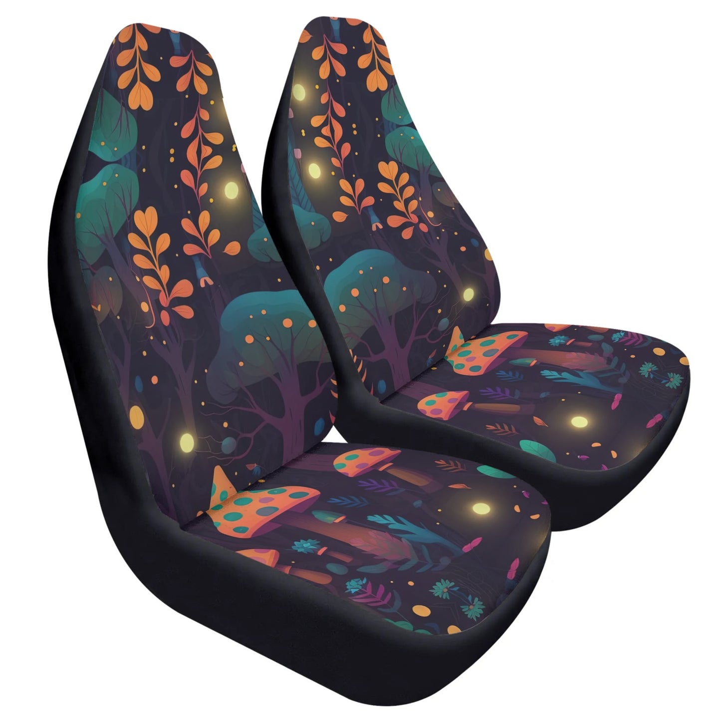 Whimsical Mushroom Forest Car Seat Cover - Front Seat Cover or Full Set Front and Back Seat Cover Universal Fit