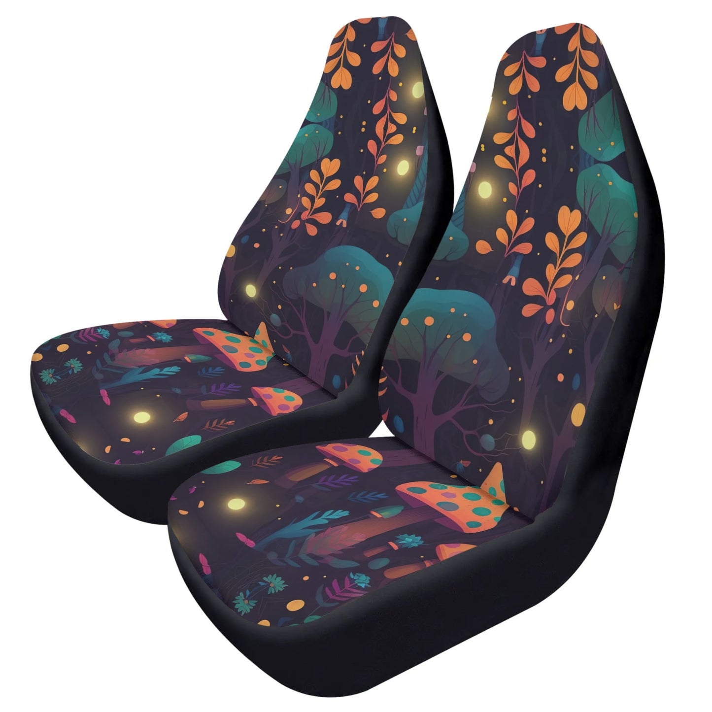 Whimsical Mushroom Forest Car Seat Cover - Front Seat Cover or Full Set Front and Back Seat Cover Universal Fit