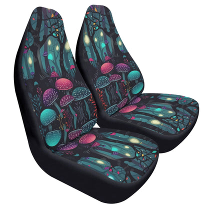 Glowing Mushroom Forest Car Seat Cover - Front Seat Cover or Full Set Front and Back Seat Cover Universal Fit