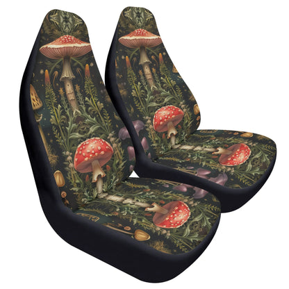 Wild Mushroom Foraging  Car Seat Cover - Front Seat Cover or Full Set Front and Back Seat Cover Universal Fit