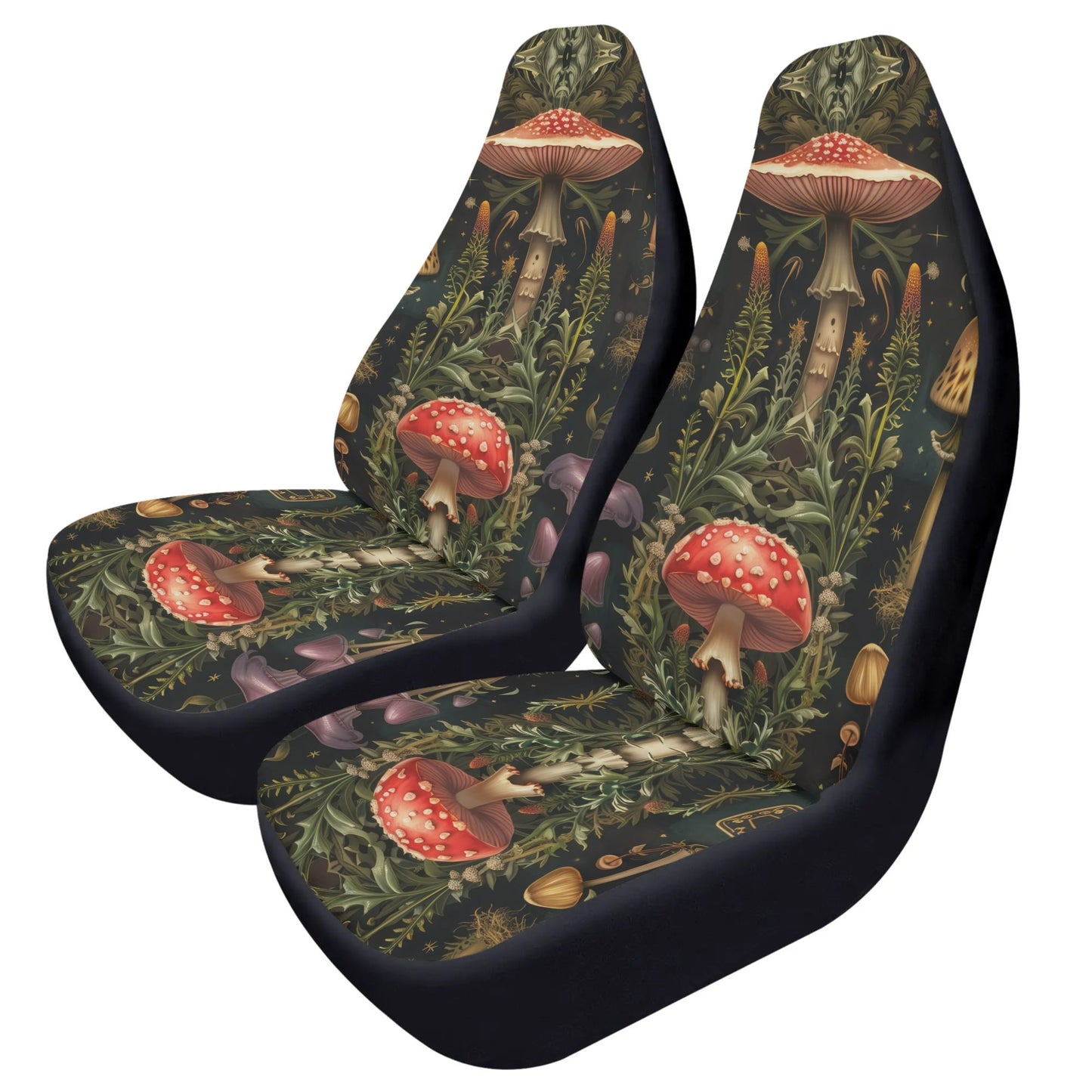 Wild Mushroom Foraging  Car Seat Cover - Front Seat Cover or Full Set Front and Back Seat Cover Universal Fit