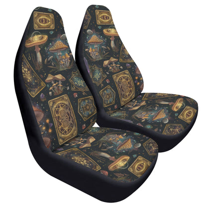Witchy Mushroom Tarot Cards Car Seat Cover - Front Seat Cover or Full Set Front and Back Seat Cover Universal Fit