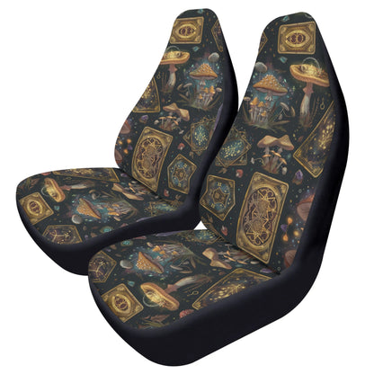 Witchy Mushroom Tarot Cards Car Seat Cover - Front Seat Cover or Full Set Front and Back Seat Cover Universal Fit