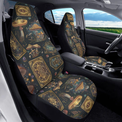 Witchy Mushroom Tarot Cards Car Seat Cover - Front Seat Cover or Full Set Front and Back Seat Cover Universal Fit
