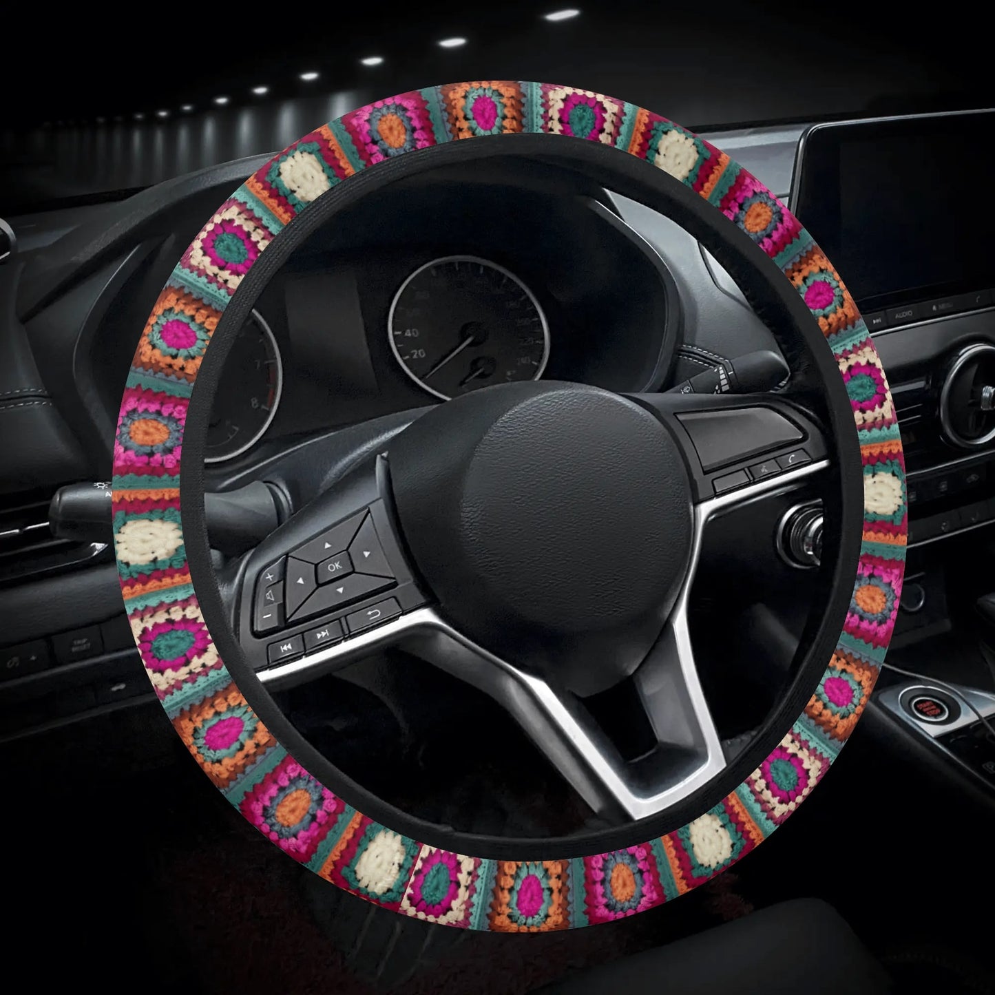 Granny Squares Car Steering Wheel Cover