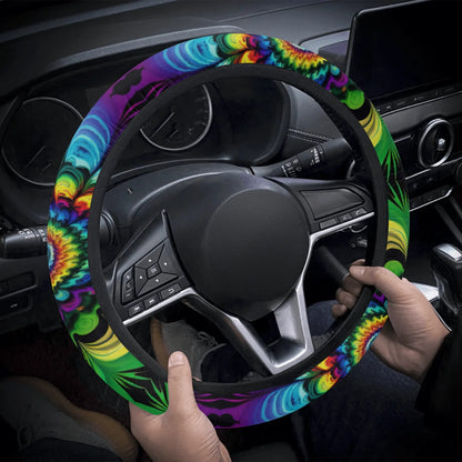 Rainbow Iron Cross Car Steering Wheel Cover
