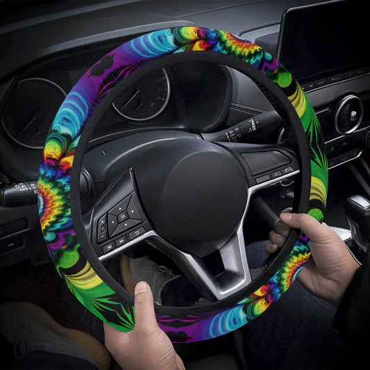Rainbow Iron Cross Car Steering Wheel Cover