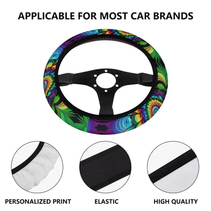 Rainbow Iron Cross Car Steering Wheel Cover