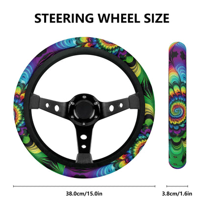 Rainbow Iron Cross Car Steering Wheel Cover