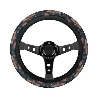Luna Moth Pink Car Steering Wheel Cover