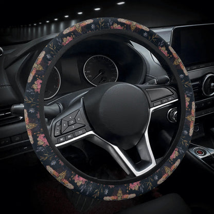 Luna Moth Pink Car Steering Wheel Cover