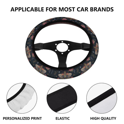 Luna Moth Pink Car Steering Wheel Cover