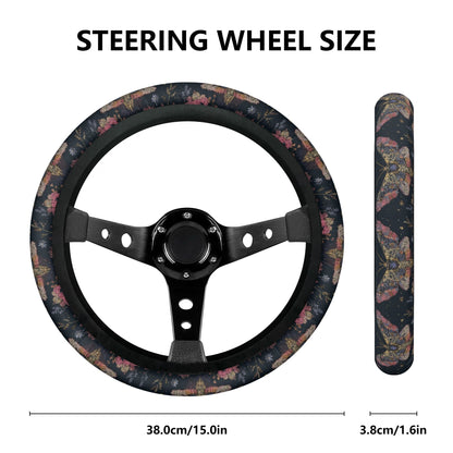 Luna Moth Pink Car Steering Wheel Cover