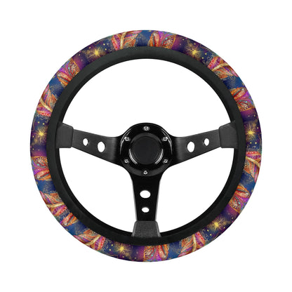 Mystical Vibe Feathers Car Steering Wheel Cover