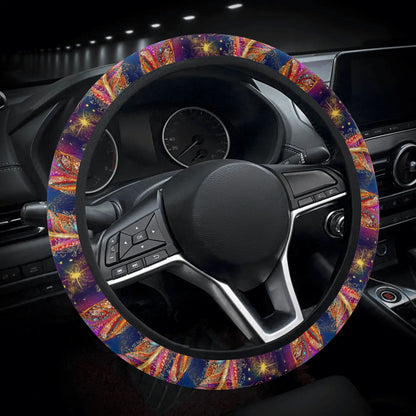 Mystical Vibe Feathers Car Steering Wheel Cover