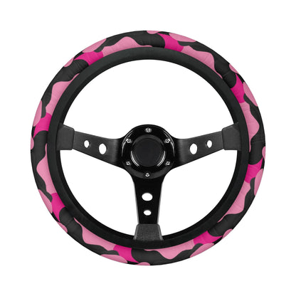 Pink & Black Camo Car Steering Wheel Cover