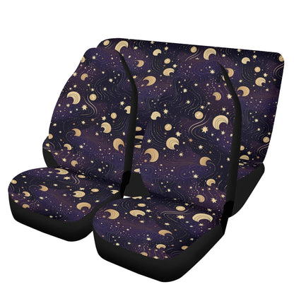 Stars Moon Celestial Sky Car Seat Covers - Front Seat Cover or Full Set Front and Back Seat Cover Universal Fit