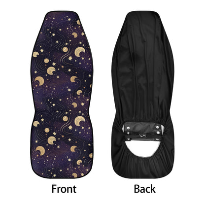 Stars Moon Celestial Sky Car Seat Covers - Front Seat Cover or Full Set Front and Back Seat Cover Universal Fit