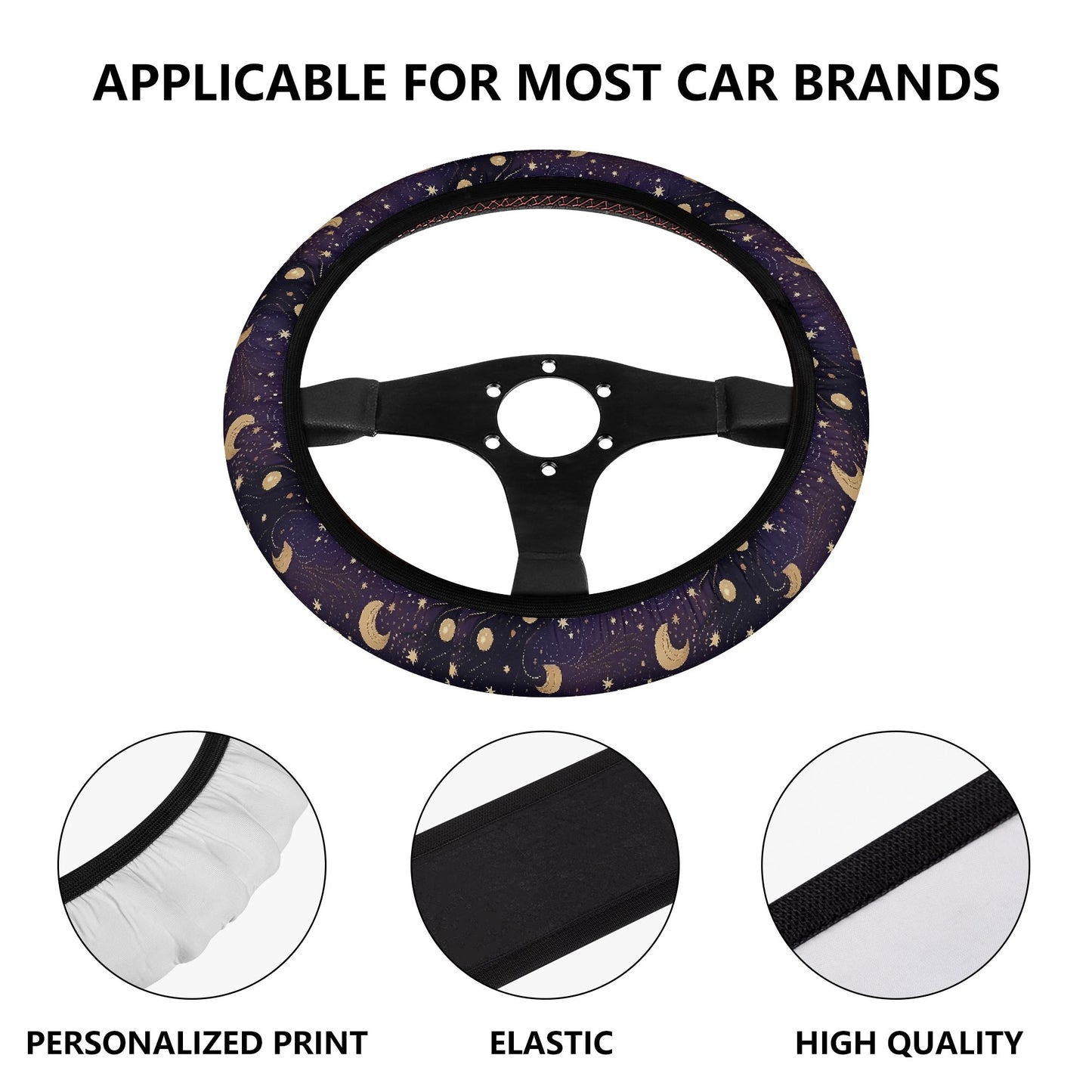 Star Moon Celestial Car Steering Wheel Cover