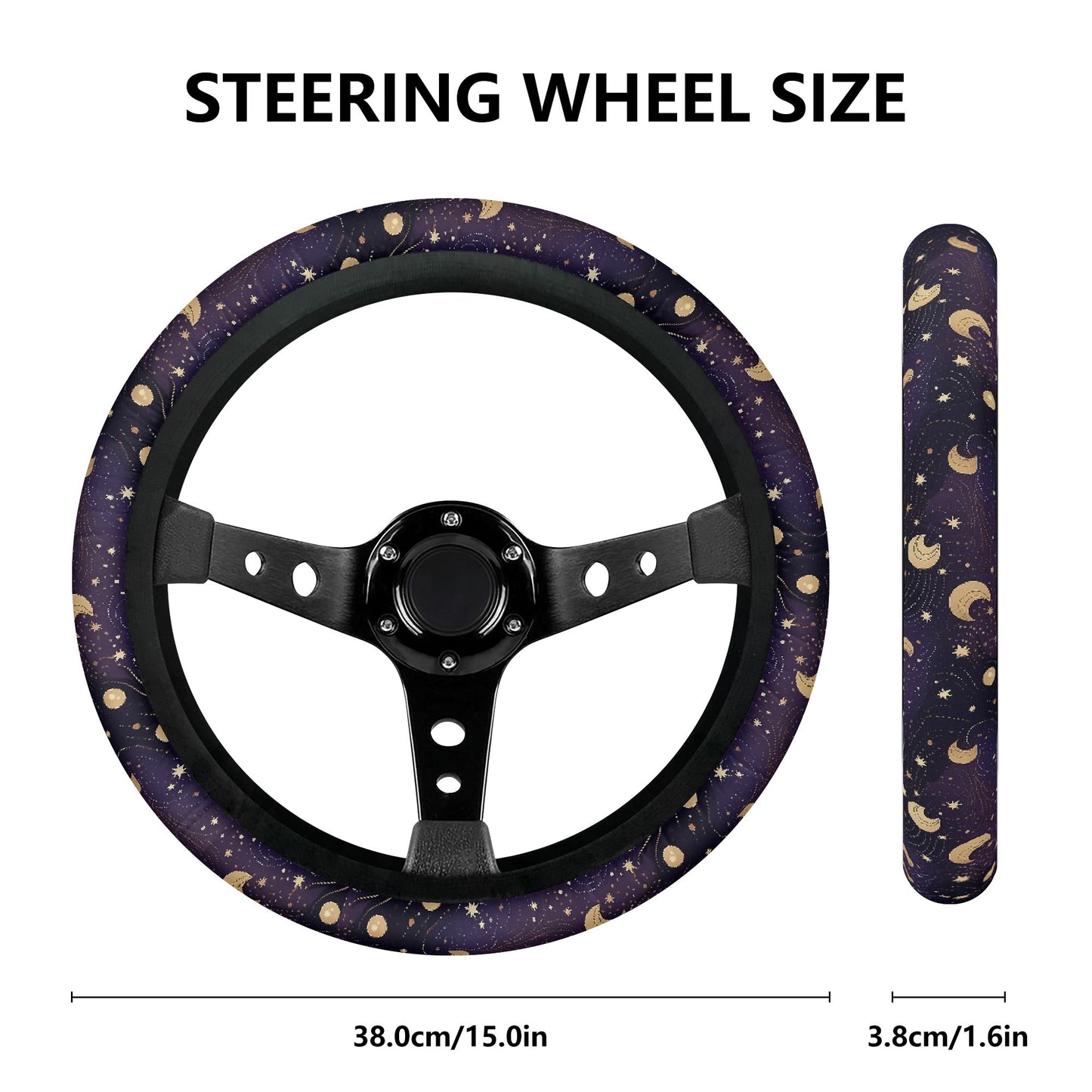 Star Moon Celestial Car Steering Wheel Cover