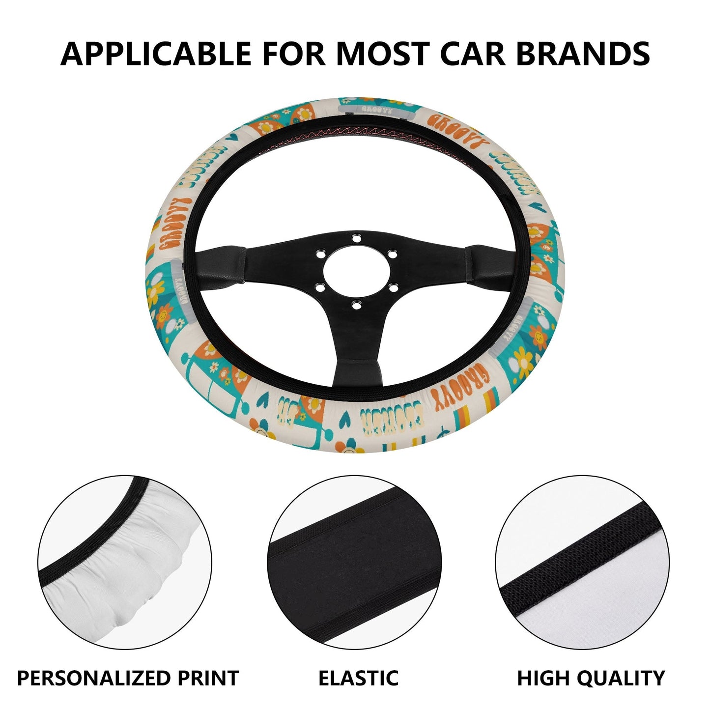 Hippy Camper Car Steering Wheel Cover
