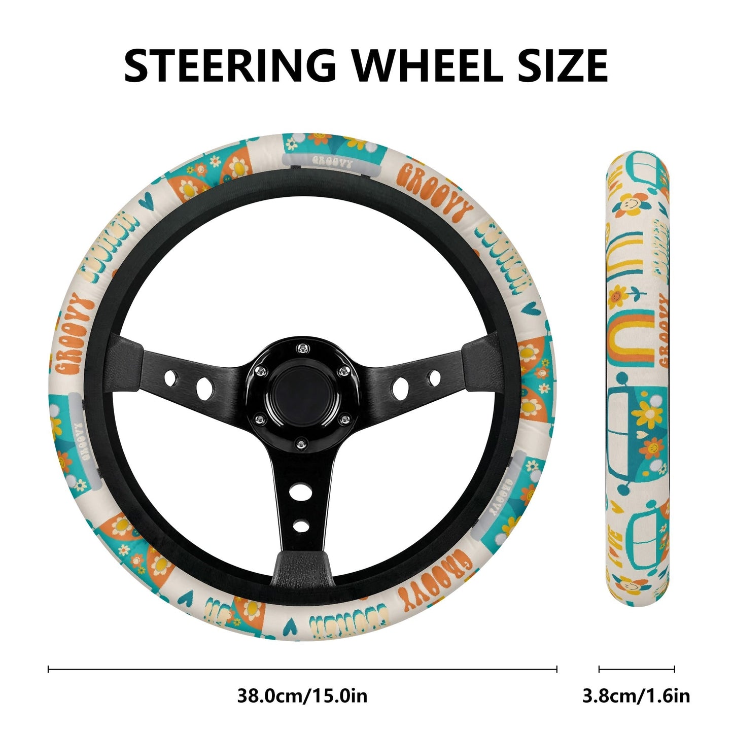Hippy Camper Car Steering Wheel Cover