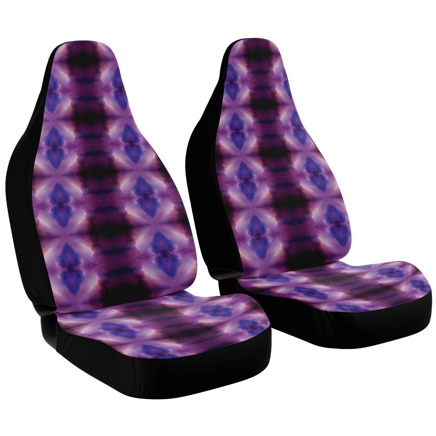Purple Diamond Tie Dye Car Seat Cover - Front Seat Cover or Full Set Front and Back Seat Cover Universal Fit