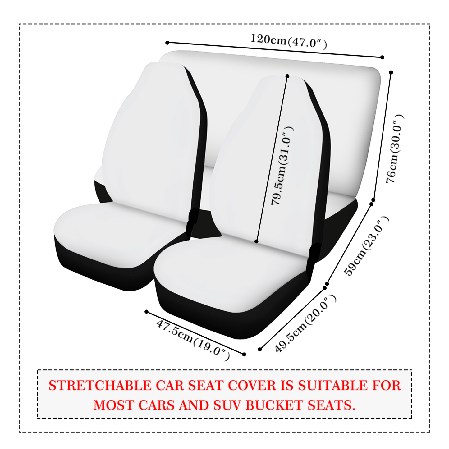 Stars Moon Celestial Sky Car Seat Covers - Front Seat Cover or Full Set Front and Back Seat Cover Universal Fit