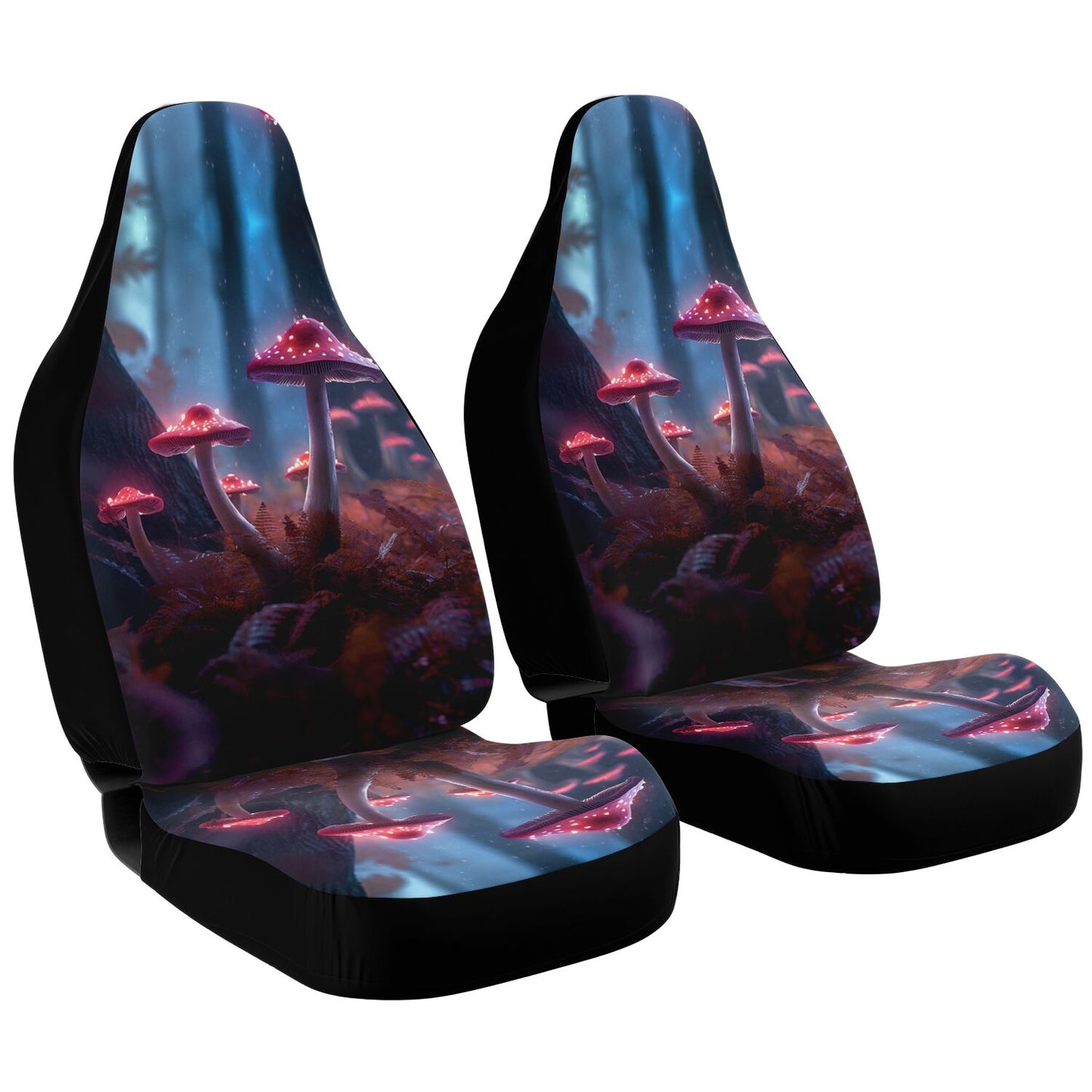 Pink Mushroom Car Seat Cover - Front Seat Cover or Full Set Front and Back Seat Cover Universal Fit