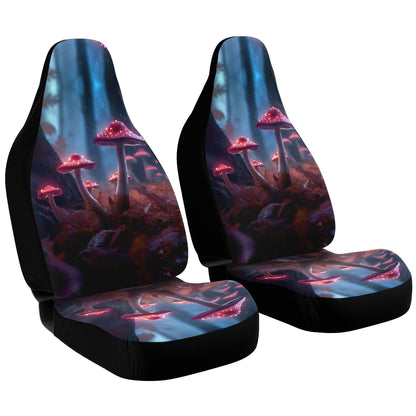 Pink Mushroom Car Seat Cover - Front Seat Cover or Full Set Front and Back Seat Cover Universal Fit