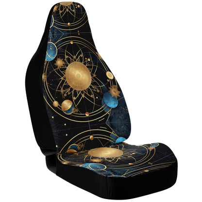 Celestial Planets Moon Car Seat Covers - Front Seat Cover or Full Set Front and Back Seat Cover Universal Fit