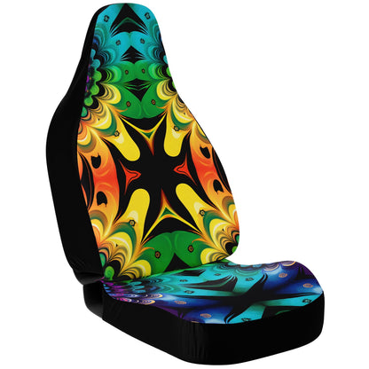 Rainbow Iron Cross Car Seat Cover - Front Seat Cover or Full Set Front and Back Seat Cover Universal Fit