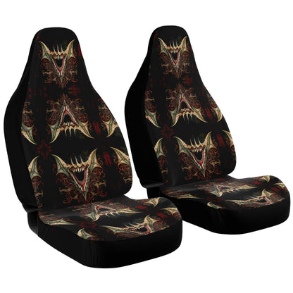 Vampire Fangs Car Seat Cover - Front Seat Cover or Full Set Front and Back Seat Cover Universal Fit