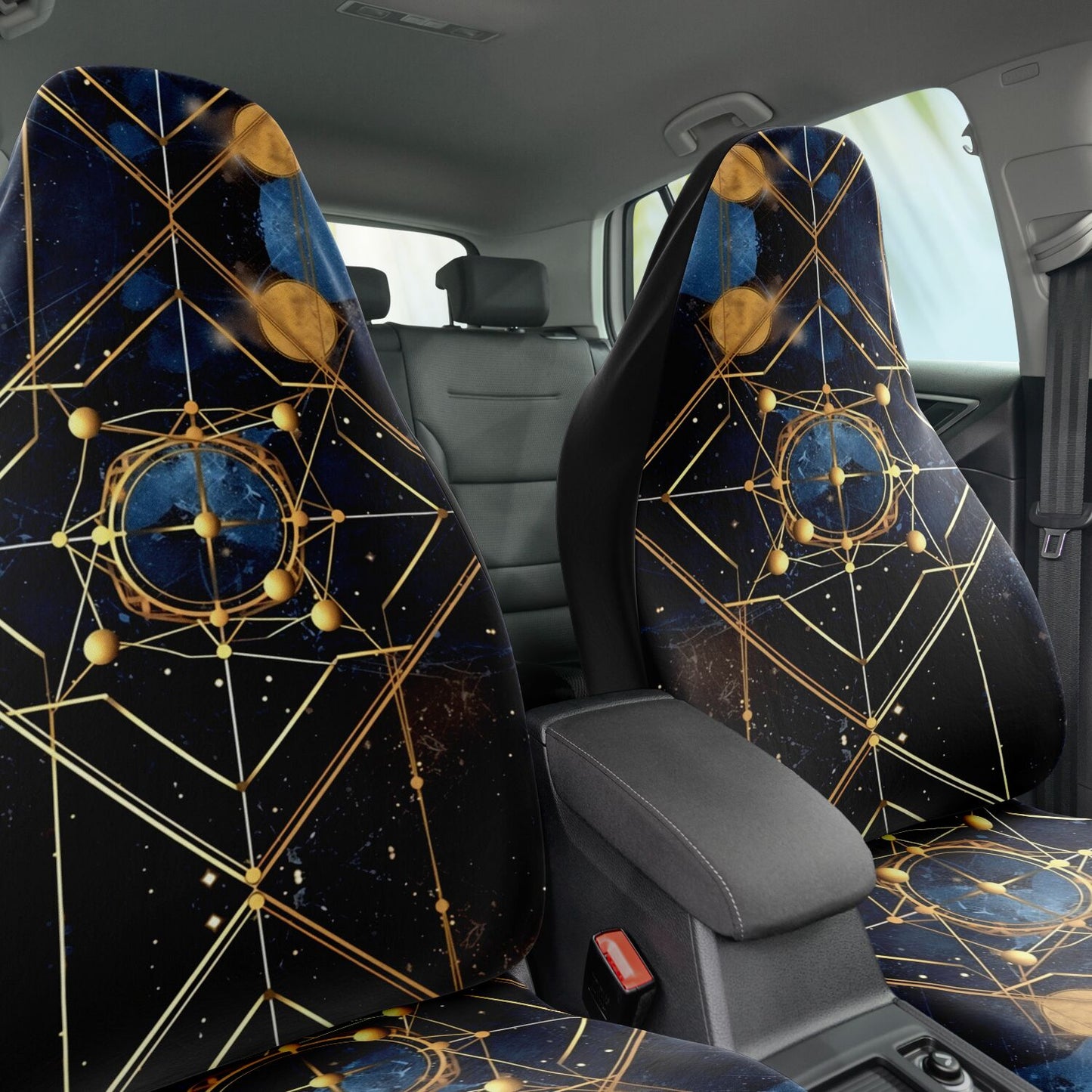 Cosmic Sacred Geometry Star Points 7 Car Seat Covers - Front Seat Cover or Full Set Front and Back Seat Cover Universal Fit