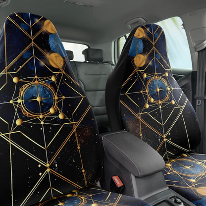 Cosmic Sacred Geometry Star Points 7 Car Seat Covers - Front Seat Cover or Full Set Front and Back Seat Cover Universal Fit