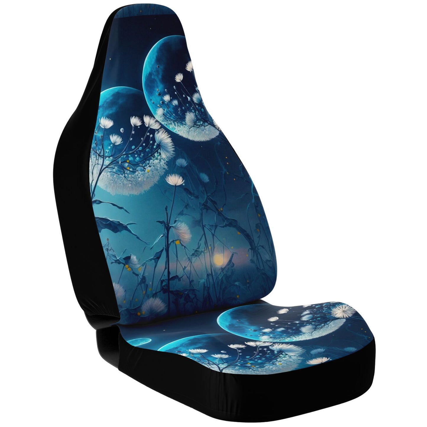 Blue Moon Dandelion Car Seat Cover - Front Seat Cover or Full Set Front and Back Seat Cover Universal Fit