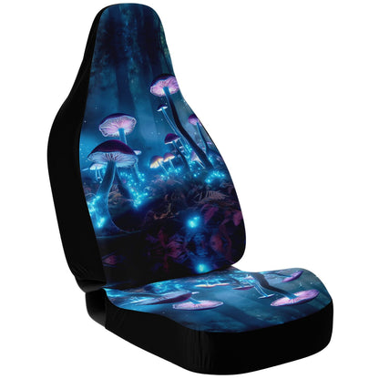 Blue Mushroom Car Seat Cover - Front Seat Cover or Full Set Front and Back Seat Cover Universal Fit