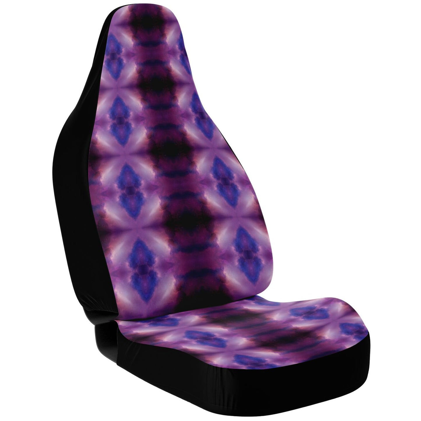 Purple Diamond Tie Dye Car Seat Cover - Front Seat Cover or Full Set Front and Back Seat Cover Universal Fit