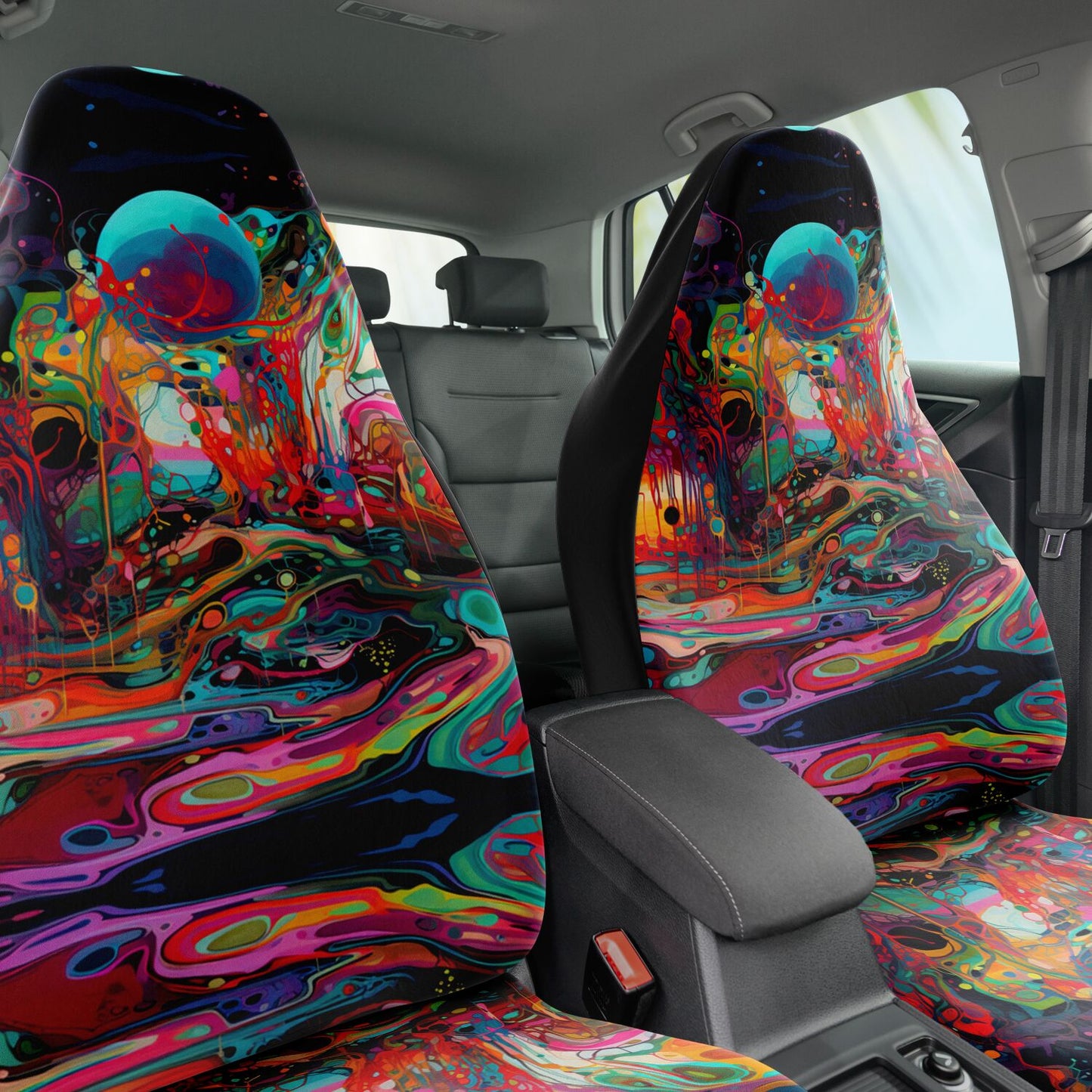 Psychedelic Landscape 3 Car Seat Cover - Front Seat Cover or Full Set Front and Back Seat Cover Universal Fit