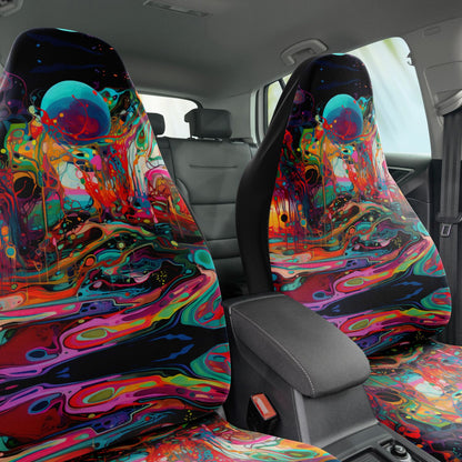Psychedelic Landscape 3 Car Seat Cover - Front Seat Cover or Full Set Front and Back Seat Cover Universal Fit