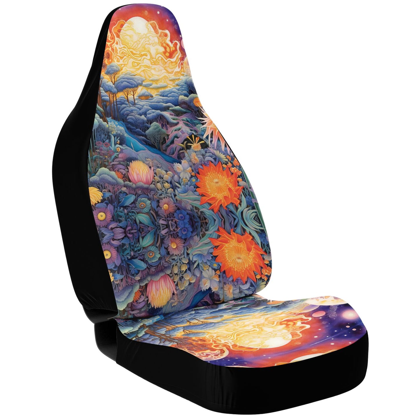 Red Sky Moon Scape Car Seat Cover - Front Seat Cover or Full Set Front and Back Seat Cover Universal Fit